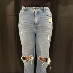 Hollister High Rise Light Blue Distressed Jeans
